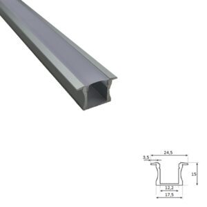 Inbouw LED-strip profiel 2m 17,5×15mm - Aluminium