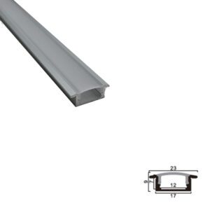 Inbouw LED-strip profiel 2m 17×9mm - Aluminium