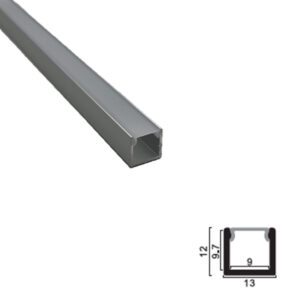 Opbouw LED-strip profiel 2m 13×12mm - aluminium