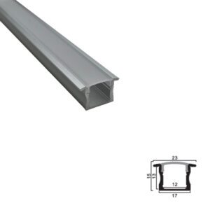 Inbouw LED-strip profiel 2m 17×15mm - Aluminium