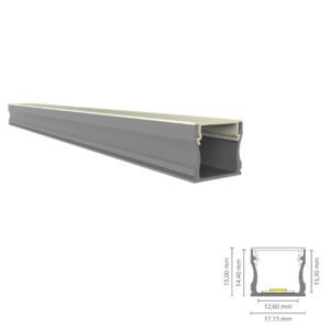 Opbouw LED-strip profiel 3m 17,15×15mm - alu/wit/zwart