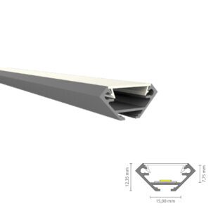 LED-strip Hoekprofiel 15×12,35mm - Alu/wit/zwart