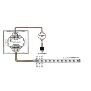 Wandbediening Zwart 1 zone RGBW - PWM - Afbeelding 3