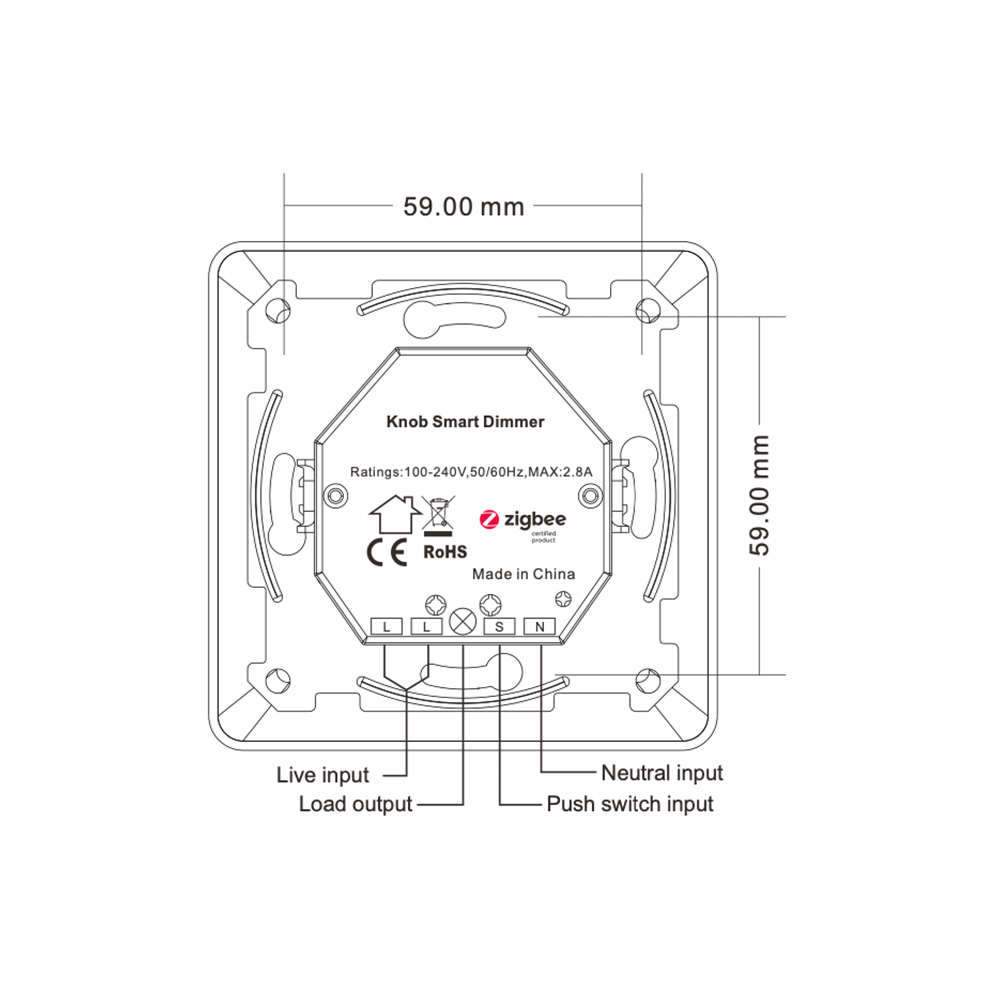 Inbouw Dimmer 500W AC Zigbee Inbouw Dimmer 500W AC Zigbee - Afbeelding 3